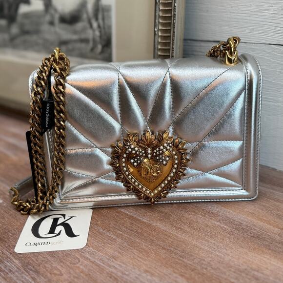 Dolce & Gabbana Silver Small Devotion Bag EUC - Picture 1 of 8